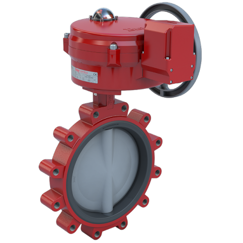 16 inch Lugged Butterfly Valve Resilient Seated, ANSI Class 125/150, DI body, NDI Disc, CV 15395, Normally Closed | 24 VAC/30VDC, Two position, 5000 lb-in, NEMA 4,Heater,& Battery Backup unit 0