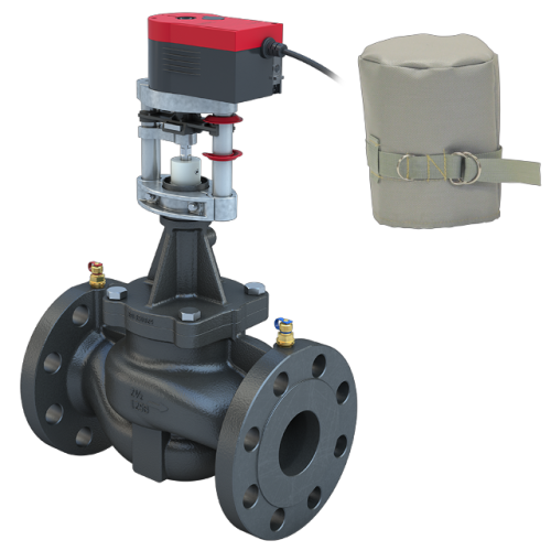 2.5" Flanged ANSI 250 | 42.21 GPM Pressure Independent Control Valve | L Cartridge | Normally Open | Linear Actuator | 24 VAC Floating;Modulating;On/Off | Fail Last | with Weather Shield 0