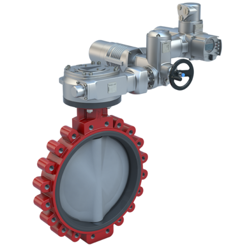 24 inch Lugged Butterfly Valve Resilient Seated, ANSI Class 125/150, DI body, NDI Disc, CV 10267, Normally Closed | 120 VAC, Modulating, 40680 lb-in, NEMA 4 0