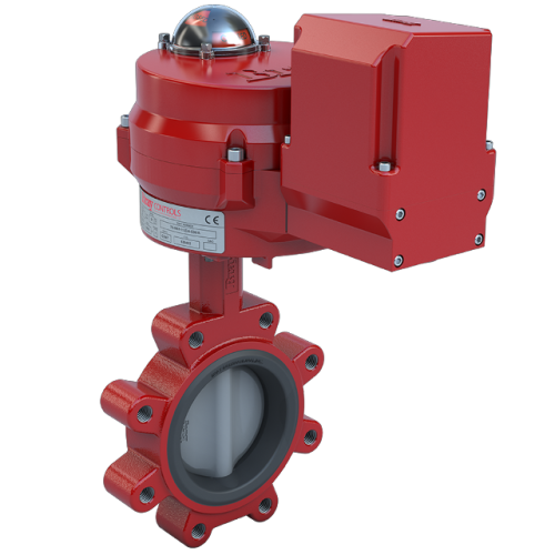 5 inch Lugged Butterfly Valve Resilient Seated, ANSI Class 125/150, DI body,SS Disc, CV 470, Normally Closed | 24 VAC/30VDC, Modulating, 800 lb-in, NEMA 4,Heater,& Battery Backup unit 0