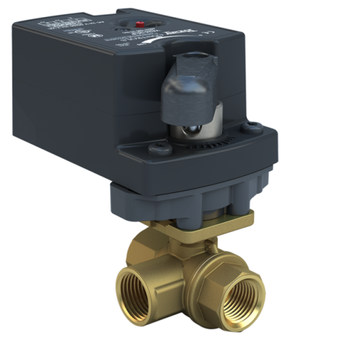 3/4 inch, ST2 Threaded Characterized ball valve, 3way, CV 11.7 | Valve actuator, 24 Vac, 35 lb-in,on/off or floating, Non-Spring Return 0