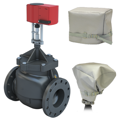 8" Flanged ANSI 250 | 572 GPM Pressure Independent Control Valve | H Cartridge | Normally Open | Linear Actuator | 24 VAC Floating;Modulating;On/Off | Fail Open | with Enclosed Terminal Strip;Time Out | with Weather Shield 0