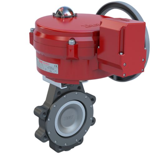 8 inch Lugged Butterfly valve High Performance, ANSI Class 300, CS body, CV 950, Normally Closed | 24 VAC/30VDC, Modulating, 5000 lb-in, NEMA 4,Heater,& Battery Backup unit 0